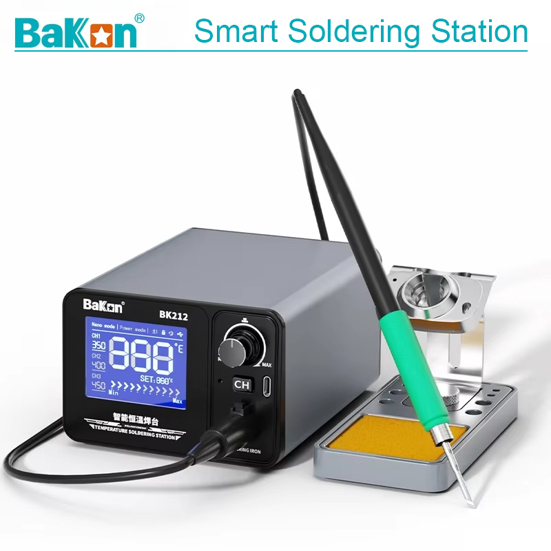 Soldering Iron Temperature Probe - Bakon BK212 スマートはんだ付けステーション 180W、100-480 ° C調整可能、自動スリープ機能付き、ユニバーサルヒーティングコアC245はんだ付けステーション