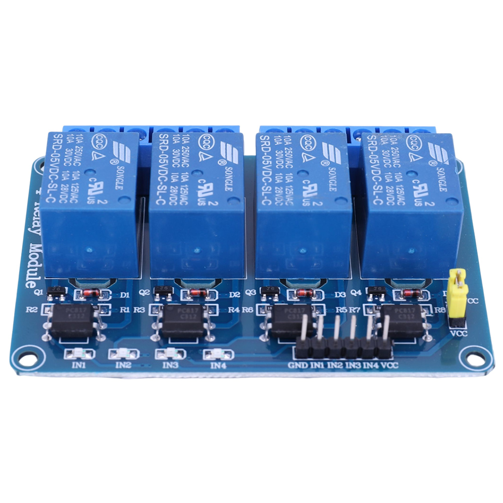 5V 12V 4チャンネルリレーボード、オプトカプラ付きリレ - Relay Module 4 Channel のレビューと価格