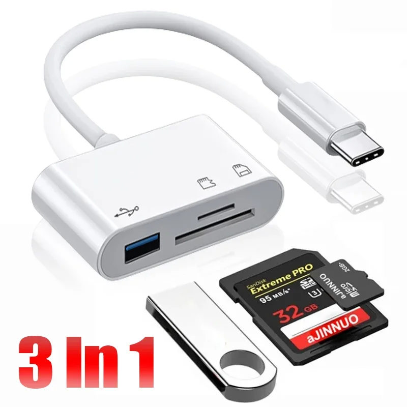 3 in 1 Type-C - USB-C OTGアダプター - Sd Card Module のレビューと価格