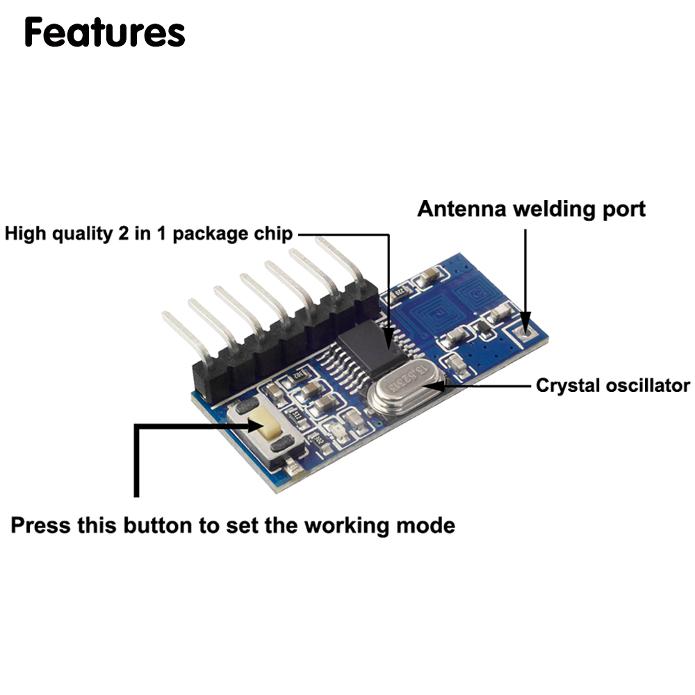 RF送信機/受信機リレーモジュール,433 MHz,433  - Relay Module 4 Channel のレビューと価格